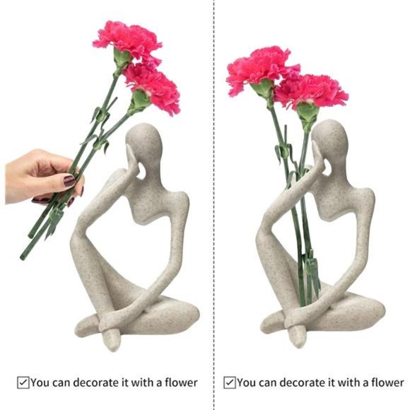 Resin Thinker Style Abstract Sculpture Statue Collectible Figurines Home Office - Picture 2 of 7